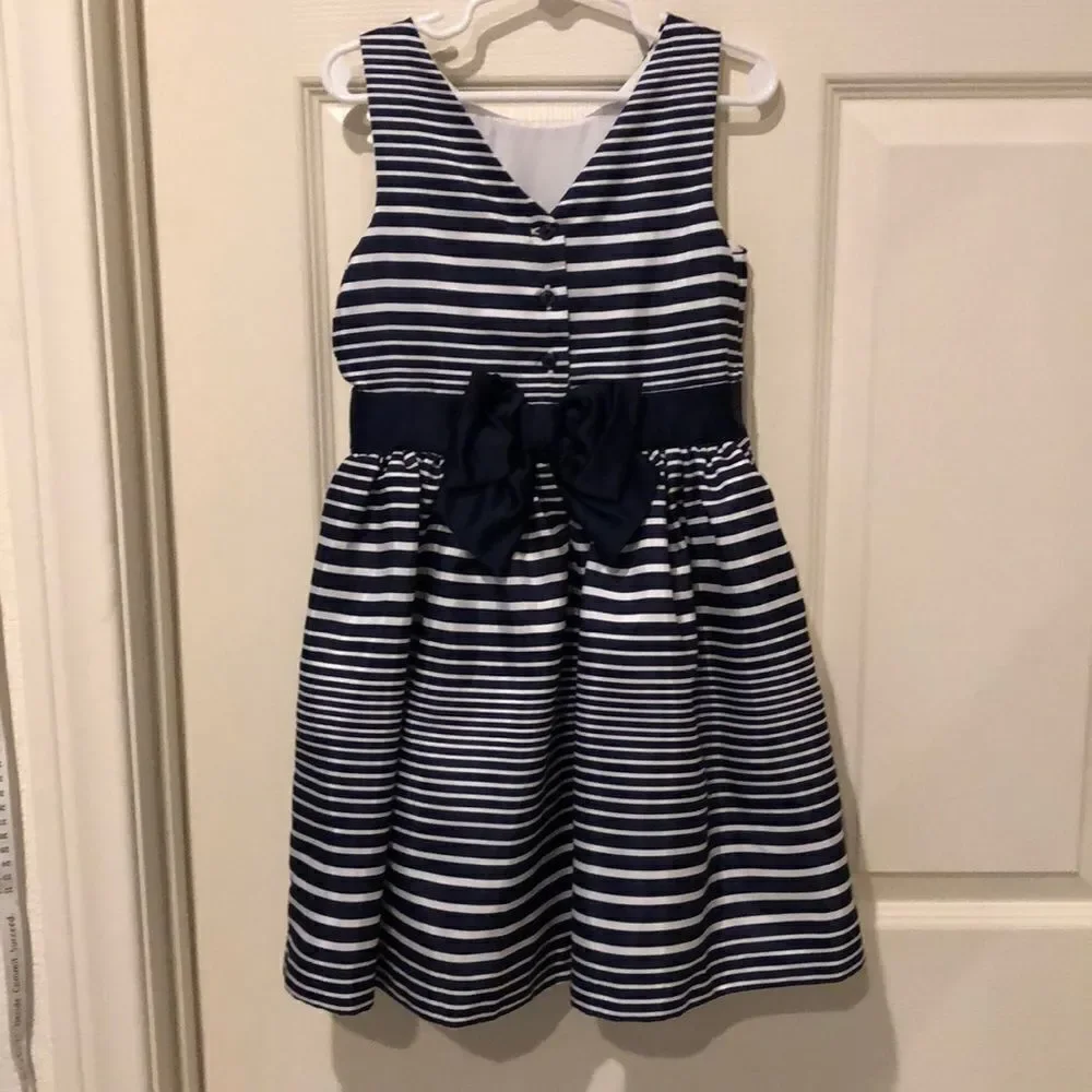 Gymboree Blue & White Striped Formal Dress Size 5